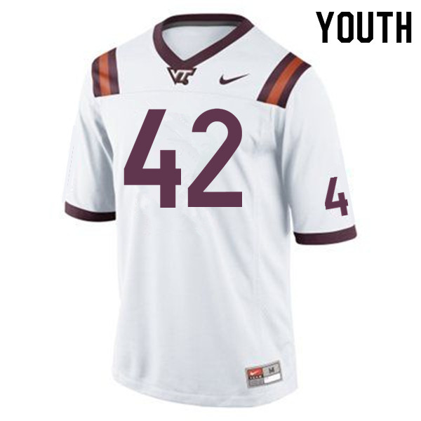 Youth #42 John Jennings Virginia Tech Hokies College Football Jerseys Sale-Maroon